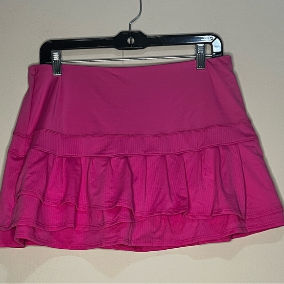 Lucky in Love Sz Large Santa Fe Glow Long Pleated Tier Skirt Pinkberry - Picture 4 of 9